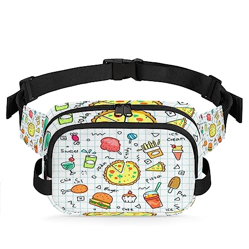 Tavisto Cartoon Soda Fast Food Durable Waterproof Fanny Pack with Double Zipper Closure - Organize Your Essentials with Ease - Lightweight and Comfortable for Men and Women, Mehrfarbig von Tavisto