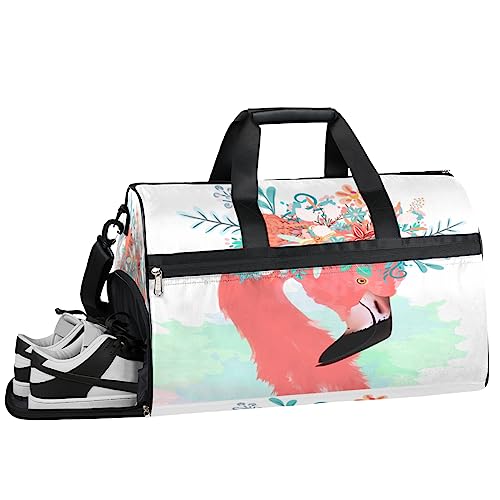 Tavisto Drawn Flamingo Ultimate wasserdichte Reisetasche für Damen – stilvoll, geräumig und vielseitiger Reise- und Fitnessbegleiter, Gezeichneter Flamingo, 19.7*9.9*13inch von Tavisto