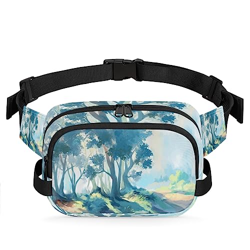 Tavisto Early Morning Forest Drawing Durable Waterproof Fanny Pack with Double Zipper Closure - Organize Your Essentials with Ease - Lightweight and Comfortable for Men and Women, Mehrfarbig von Tavisto