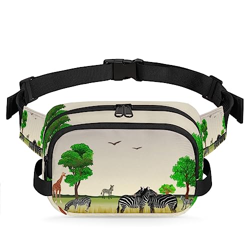 Tavisto East Africa Giraffe Zebra Durable Waterproof Fanny Pack with Double Zipper Closure - Organize Your Essentials with Ease - Lightweight and Comfortable for Men and Women, Mehrfarbig von Tavisto