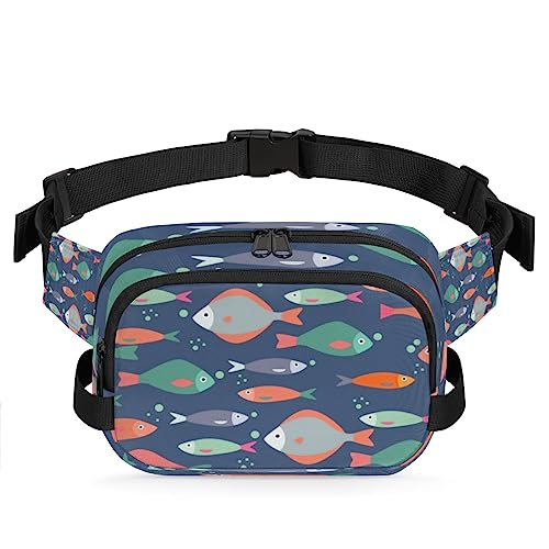 Tavisto Fishes Pattern Durable Waterproof Fanny Pack with Double Zipper Closure - Organize Your Essentials with Ease - Lightweight and Comfortable for Men and Women, Mehrfarbig von Tavisto