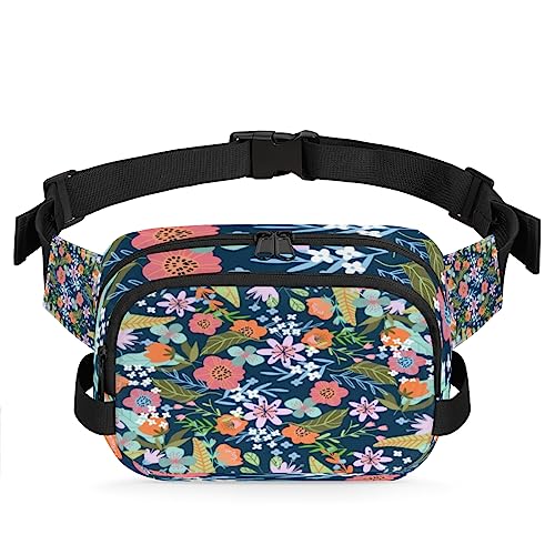 Tavisto Floral Background Painting Durable Waterproof Fanny Pack with Double Zipper Closure - Organize Your Essentials with Ease - Lightweight and Comfortable for Men and Women, Mehrfarbig von Tavisto