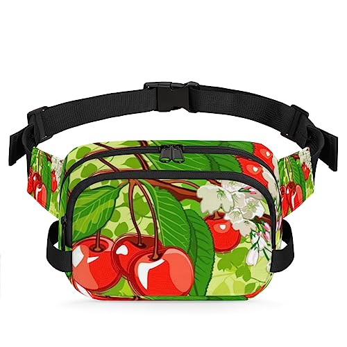 Tavisto Four Cherries Fruits Durable Waterproof Fanny Pack with Double Zipper Closure - Organize Your Essentials with Ease - Lightweight and Comfortable for Men and Women, Mehrfarbig von Tavisto