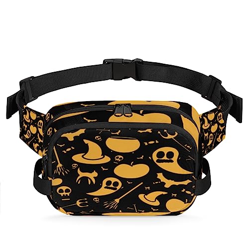 Tavisto Halloween Icons Durable Waterproof Fanny Pack with Double Zipper Closure - Organize Your Essentials with Ease - Lightweight and Comfortable for Men and Women, Mehrfarbig von Tavisto