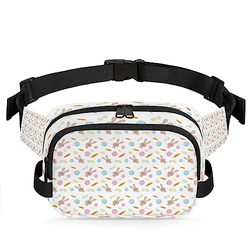 Tavisto Hare Bunny Egg Carrot Durable Waterproof Fanny Pack with Double Zipper Closure - Organize Your Essentials with Ease - Lightweight and Comfortable for Men and Women, Mehrfarbig von Tavisto