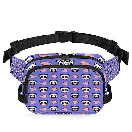 Tavisto Hearts Love Cute Pandas Durable Waterproof Fanny Pack with Double Zipper Closure - Organize Your Essentials with Ease - Lightweight and Comfortable for Men and Women, Mehrfarbig von Tavisto