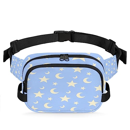 Tavisto Mond Star Pattern Durable Waterproof Fanny Pack with Double Zipper Closure - Organize Your Essentials with Ease - Lightweight and Comfortable for Men and Women, Mehrfarbig von Tavisto