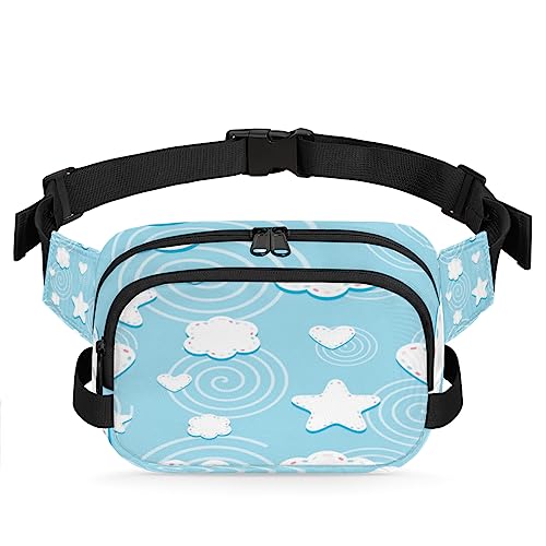 Tavisto Stars Clouds Wallpaper Durable Waterproof Fanny Pack with Double Zipper Closure - Organize Your Essentials with Ease - Lightweight and Comfortable for Men and Women, Mehrfarbig von Tavisto