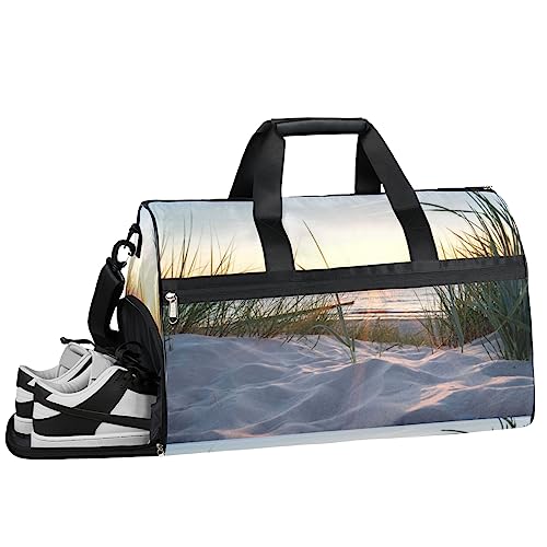 Tavisto Strand-Morgen-Sonnenuntergang, ultimative wasserdichte Reisetasche für Damen, stilvoll, geräumig und vielseitig, Reise- und Fitnessbegleiter, Strand Morgen Sonnenuntergang, 19.7*9.9*13inch von Tavisto