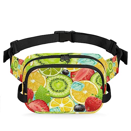 Tavisto Summer Fruits Cutaway View Durable Waterproof Fanny Pack with Double Zipper Closure - Organize Your Essentials with Ease - Lightweight and Comfortable for Men and Women, Mehrfarbig von Tavisto