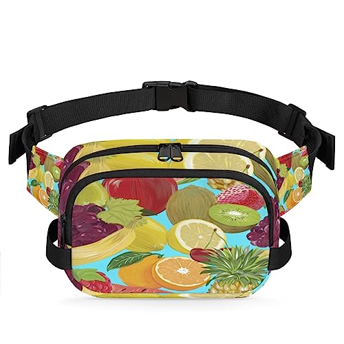 Tavisto Tropical Fruits Picture Durable Waterproof Fanny Pack with Double Zipper Closure - Organize Your Essentials with Ease - Lightweight and Comfortable for Men and Women, Mehrfarbig von Tavisto