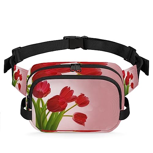 Tavisto Valentine Romance Bouquet Durable Waterproof Fanny Pack with Double Zipper Closure - Organize Your Essentials with Ease - Lightweight and Comfortable for Men and Women, Mehrfarbig von Tavisto