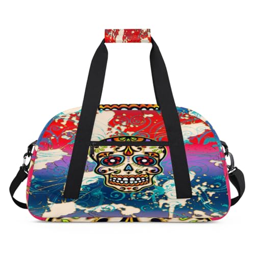 Tavisto Vintage Skull Pattern Personalisierte Balletttasche für Frauen, individueller Name, geräumiger Turnbeutel mit einer persönlichen Note, verbessern Sie Ihr Tanz-, Fitness- und Trainingserlebnis von Tavisto