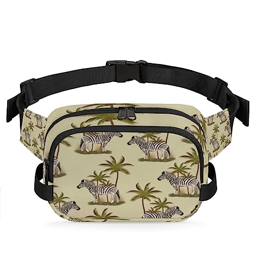 Tavisto Zebra Coconut Trees Durable Waterproof Fanny Pack with Double Zipper Closure - Organize Your Essentials with Ease - Lightweight and Comfortable for Men and Women, Mehrfarbig von Tavisto