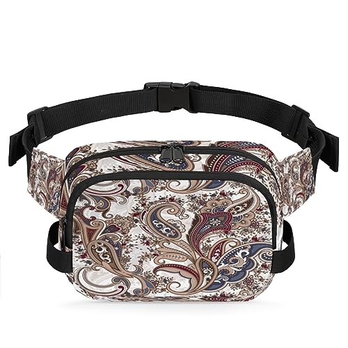 Usa Flag The Victory Sign Durable Waterproof Fanny Pack with Double Zipper Closure - Organize Your Essentials with Ease - Lightweight and Comfortable for Men and Women, Vintage Paisley von Tavisto