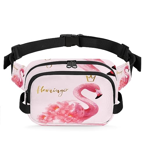 Weihnachtshunde, langlebige, wasserdichte Bauchtasche mit doppeltem Reißverschluss – organisieren Sie Ihre wichtigen Dinge mit Leichtigkeit – leicht und bequem für Männer und Frauen, Flamingo Krone von Tavisto