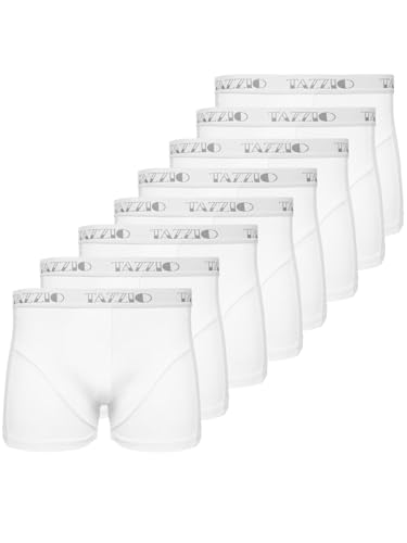 Tazzio Boxershorts Men Herren 8er Pack Unterwäsche Unterhosen Männer Retroshorts (DE/NL/SE/PL, Alphanumerisch, S, Regular, Regular, Weiß (8er Set)) von Tazzio