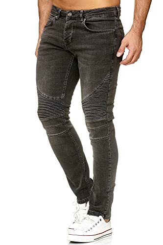 Tazzio Jeans Herren Slim Fit Biker Destroyed Look Stretch Jeanshose Hose Denim 16517 (38W/34L, Schwarz) von Tazzio