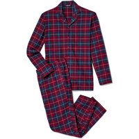 Flanell-Pyjama, blau-bordeauxrot von Tchibo
