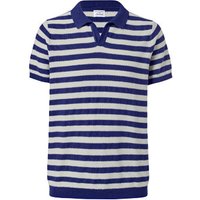 Leinen-Poloshirt, offwhite-navy gestreift von Tchibo