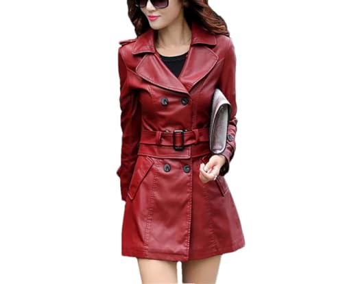 Tdvcpmkk Damen Lange Lederjacke Slim Fit Schleife Gürtel Motorrad PU Jacke Damen Windjacke Lederjacke Damen Tdvcpmkk Damen Lange Lederjacke Slim Fit Schleife Gürtel Motorrad PU Jacke Damen Windjacke Lederjacke Damen von Tdvcpmkk