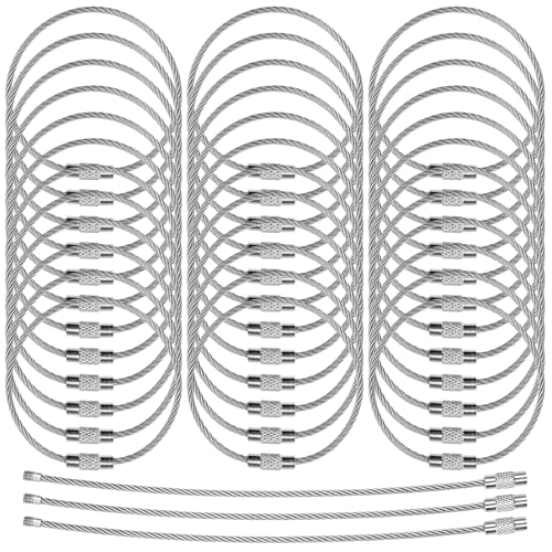 50 Stück schlüsselanhänger drahtseil Draht Schlüsselanhänger silber, Schlüsselringe Delstahldraht Schlüsselring Für Halsbänder Von Haustieren, Gepäck, Schultaschen, Schlüssel (1mm x 150mm, silber) 50 Stück schlüsselanhänger drahtseil Draht Schlüsselanhänger silber, Schlüsselringe Delstahldraht Schlüsselring Für Halsbänder Von Haustieren, Gepäck, Schultaschen, Schlüssel (1mm x 150mm, silber) von Teaaha