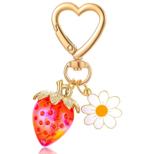Erdbeer Schlüsselanhänger Rot, Ästhetischer Blumen-Schlüsselanhänger, Gänseblümchen Schlüsselanhänger Blume, Dekorativer Taschenanhänger, Accessoire für Taschen, Schlüsselbund mehr Erdbeer Schlüsselanhänger Rot, Ästhetischer Blumen-Schlüsselanhänger, Gänseblümchen Schlüsselanhänger Blume, Dekorativer Taschenanhänger, Accessoire für Taschen, Schlüsselbund mehr von Teaaha