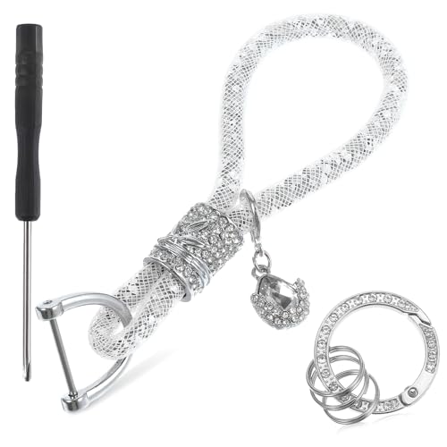 Schlüsselanhänger Glitzer Strass, Schlüsselanhänger Auto, Strass Schlüsselanhänger Für Frauen, Schlüsselband Glitzer, Schlüsselanhänger Mit Schraubendreher Für Zuhause Tasche Rucksäcke(Silberweiß) Schlüsselanhänger Glitzer Strass, Schlüsselanhänger Auto, Strass Schlüsselanhänger Für Frauen, Schlüsselband Glitzer, Schlüsselanhänger Mit Schraubendreher Für Zuhause Tasche Rucksäcke(Silberweiß) von Teaaha