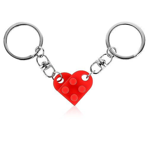 Teaaha Schlüsselanhänger Herz, 2 Stück Herzförmig Schlüsselanhänger Partner für Beide Herzförmiger Baustein Schlüsselanhänger Paar für Valentinstag Weihnachten Geschenk Teaaha Schlüsselanhänger Herz, 2 Stück Herzförmig Schlüsselanhänger Partner für Beide Herzförmiger Baustein Schlüsselanhänger Paar für Valentinstag Weihnachten Geschenk von Teaaha