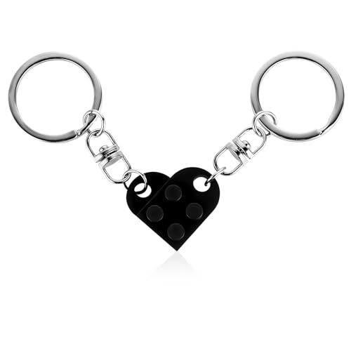 Teaaha Schlüsselanhänger Herz, 2 Stück schwarz Herzförmig Schlüsselanhänger Partner für Beide Schlüsselanhänger Paar für Valentinstag Weihnachten Geschenk Herzförmiger Baustein Schlüsselanhänger Teaaha Schlüsselanhänger Herz, 2 Stück schwarz Herzförmig Schlüsselanhänger Partner für Beide Schlüsselanhänger Paar für Valentinstag Weihnachten Geschenk Herzförmiger Baustein Schlüsselanhänger von Teaaha