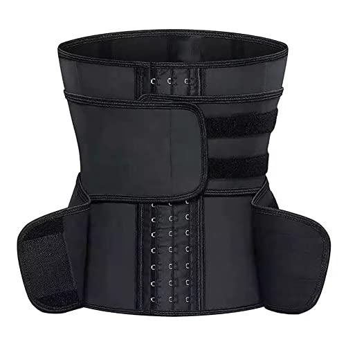 Technofit Damen Waist Trainer, Taillenformer Gürtel mit Hakenverschluss Verstellbar Bauchwickelgürtel Taillen-Shapewear, Schwarz, L von Technofit