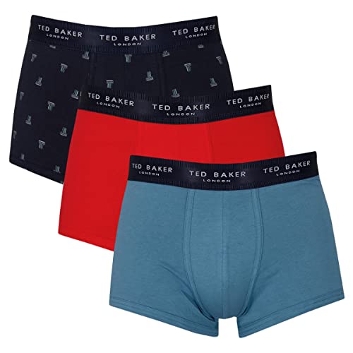 Ted Baker Herren 3er-Pack Boxer Briefs - Lychee/Aegean Blau/Marine Wikket - S von Ted Baker