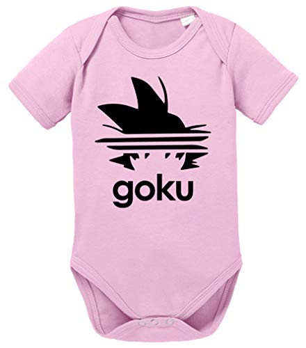 Adi Goku Dragon Son Baby Ball Strampler Bio Baumwolle Body Jungen & Mädchen 0-12 Monate, Größe:62/2-3 Monate, Farbe:Rosa von Tee Kiki