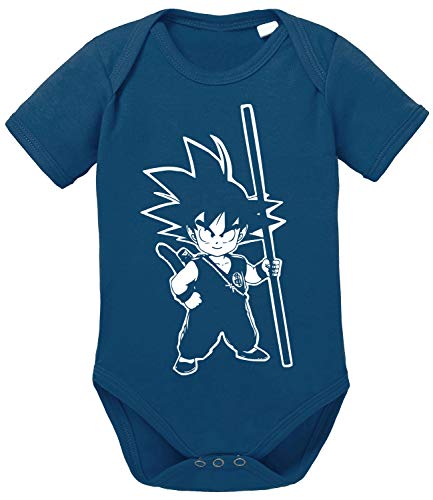 SO Dragon Son Baby Ball Goku Strampler Bio Baumwolle Body Jungen & Mädchen 0-12 Monate, Größe:62/2-3 Monate, Farbe:Dunkel Blau SO Dragon Son Baby Ball Goku Strampler Bio Baumwolle Body Jungen & Mädchen 0-12 Monate, Größe:62/2-3 Monate, Farbe:Dunkel Blau von Tee Kiki