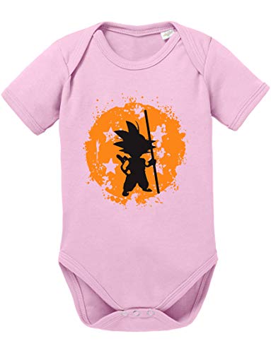 Son Bruch Dragon Ball Strampler Bio Baumwolle Baby Body Jungen & Mädchen 0-12 Monate, Größe:56/0-2 Monate, Farbe:Rosa von Tee Kiki