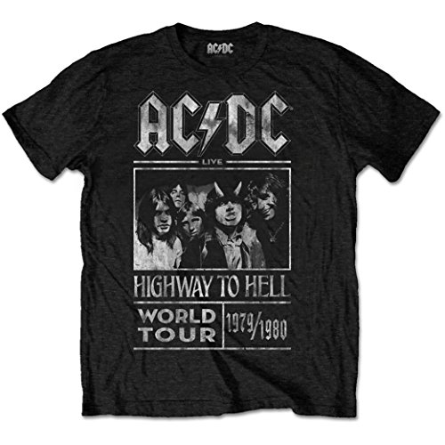 ACDC Highway to Hell World Tour 79-80 Rock offiziell Männer T-Shirt Herren (XX-Large) von Tee Shack