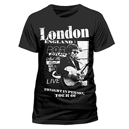 Bob Dylan Live in London Concert Tour 1966 offiziell Männer T-Shirt Herren (X-Large) von Tee Shack