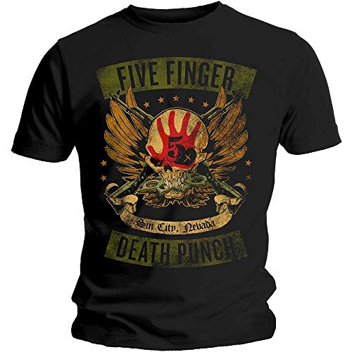 Five Finger Death Punch Sin City Nevada offiziell Männer T-Shirt Herren (XX-Large) von Tee Shack