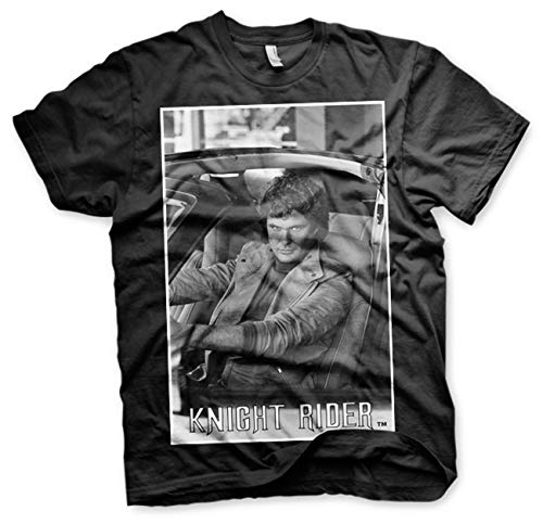 Knight Rider KITT Car David Hasselhoff Portrait offiziell Männer T-Shirt Herren (X-Large) von Tee Shack