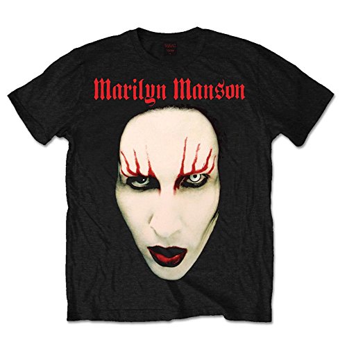 Marilyn Manson Red Lips Rock Heavy Metal offiziell Männer T-Shirt Herren (Large) von Tee Shack