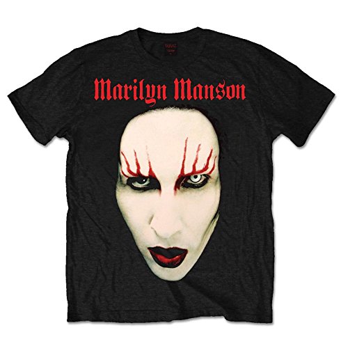 Marilyn Manson Red Lips Rock Heavy Metal offiziell Männer T-Shirt Herren (XX-Large) von Tee Shack