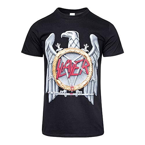 Slayer Silver Eagle Thrash Metal Rock offiziell Männer T-Shirt Herren (X-Large) von Tee Shack