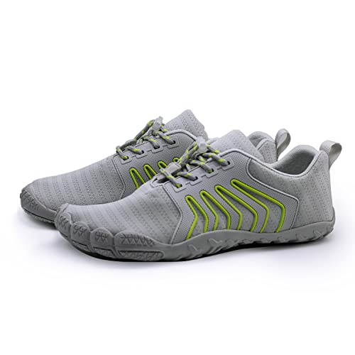 Teemie Barfußschuhe Damen Herren Wasserschuhe Unisex Schnell Trocknend Strandschuhe Schwimmschuhe Surfschuhe Fitnessschuhe Barfuß Schuhe Grau 45 von Teemie