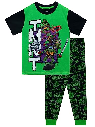 TEENAGE MUTANT NINJA Turtles Schlafanzug | Jungen Schlafanzug TMNT | Grün 146 von TEENAGE MUTANT NINJA