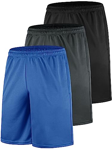 Teesmen 3er Pack Shorts Herren Gymshorts Trainingsshorts Sporthose Kurze Hosen Laufshorts männer (Multicolor set1 4XL) von Teesmen