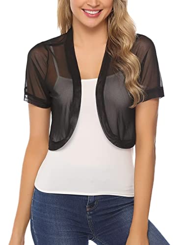 Tefengmaoyi Bolero Damen Festlich Schwarz Blau Weiß Rosa Weiches Material Bolero Jäckchen Brautjacke Strickjacke Bolero Kurzarm Damen für Abendkleider Schwarz L Tefengmaoyi Bolero Damen Festlich Schwarz Blau Weiß Rosa Weiches Material Bolero Jäckchen Brautjacke Strickjacke Bolero Kurzarm Damen für Abendkleider Schwarz L von Tefengmaoyi