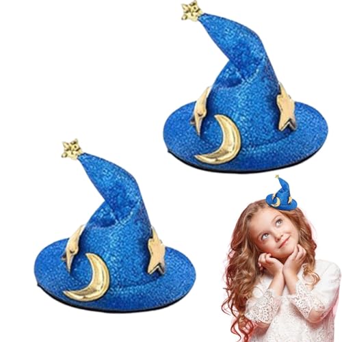 Teksome Halloween Haarnadel,Halloween Haarspangen - 2 Stück Halloween-Kostüm-Kopfbedeckungen,Wiederverwendbare glänzende Stern- und Mond-Design-Hut-Haarspange zur Kleidungsdekoration Teksome Halloween Haarnadel,Halloween Haarspangen - 2 Stück Halloween-Kostüm-Kopfbedeckungen,Wiederverwendbare glänzende Stern- und Mond-Design-Hut-Haarspange zur Kleidungsdekoration von Teksome