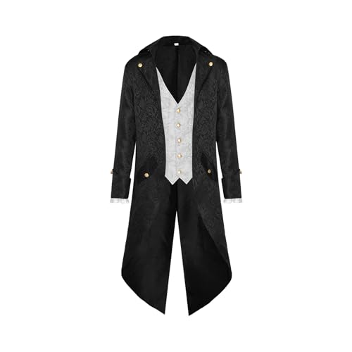 Teksome Viktorianische Jacke Herren, Frack Herren | Steampunk Gehrock Frack - -Gothic-Frack, Renaissance-Cosplay-Kostüm für Karnevalsparty Teksome Viktorianische Jacke Herren, Frack Herren | Steampunk Gehrock Frack - -Gothic-Frack, Renaissance-Cosplay-Kostüm für Karnevalsparty von Teksome