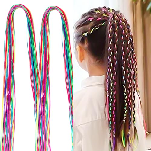 30 Stück Bunte Dreadlock Haarseile Haarsträhnen Mädchen Haarschmuck 82 cm Langes Geflochtene Haarseile Verschiedene Regenbogen Geflochtene Stirnbänder Haarseil Haaraccessoires für Mädchen von Telooco