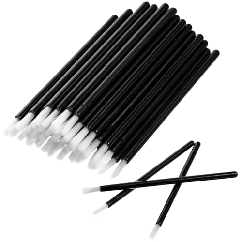 50 Stück Einweg-Make-up-Pinsel für Lippen, PYO, Keks-Pinsel, schwarz, Mini-Pinsel für Kekse, 8,9 cm, Einweg-Nagellack-Pinsel, Keks-Pinsel für Malpinsel, Keks-Malpinsel 50 Stück Einweg-Make-up-Pinsel für Lippen, PYO, Keks-Pinsel, schwarz, Mini-Pinsel für Kekse, 8,9 cm, Einweg-Nagellack-Pinsel, Keks-Pinsel für Malpinsel, Keks-Malpinsel von Telooco